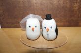 Topo de bolo casal de pombinho (casamento)